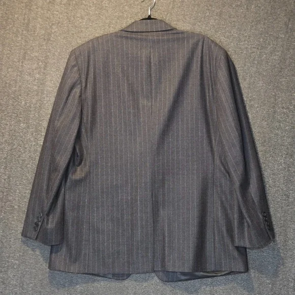 Brooks Brothers 346 Men's Size 46R Grey Pinstripe Wool Suit Pants 35 x 30